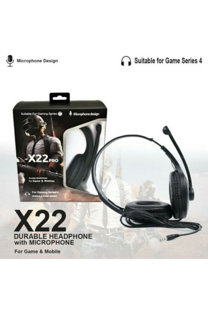X22 Pro Gaming Kulaklık Mikrofonlu Kulak Üstü Oyuncu Kulaklığı Siyah X22ProGaminghead