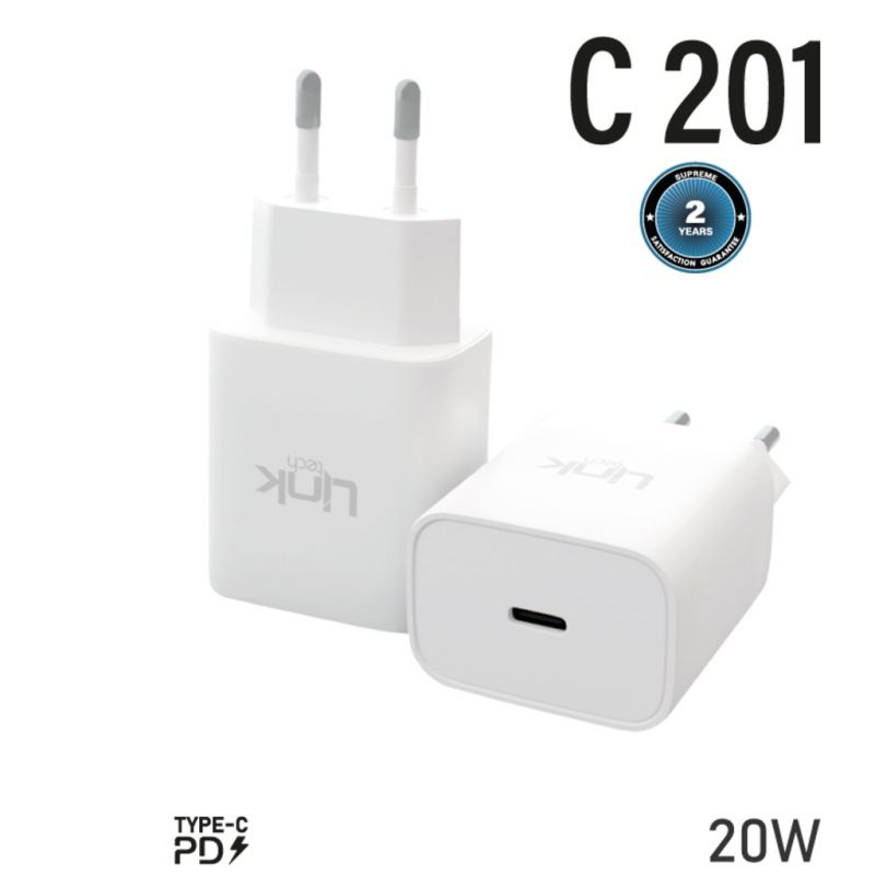 Linktech C201 Safe USB-C 20W Şarj Güç Adaptörü PD & QC3.0 Uyumlu